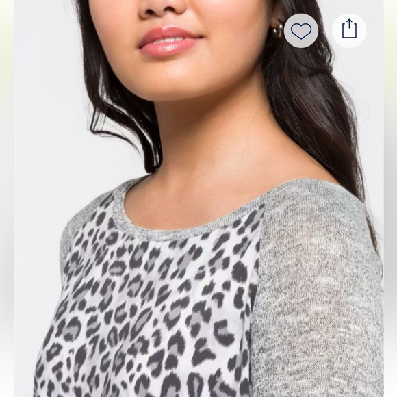 Kut from the Kloth Gray and White Leopard Print Sweater - Picture 4 of 8